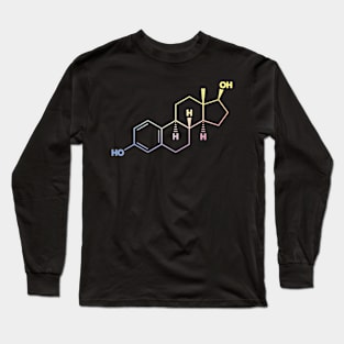 Estradiol (Estrogen) Structural Formula Long Sleeve T-Shirt